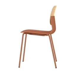 Chaise 4 pieds époxy Klik - assise polypropylène - dossier chêne