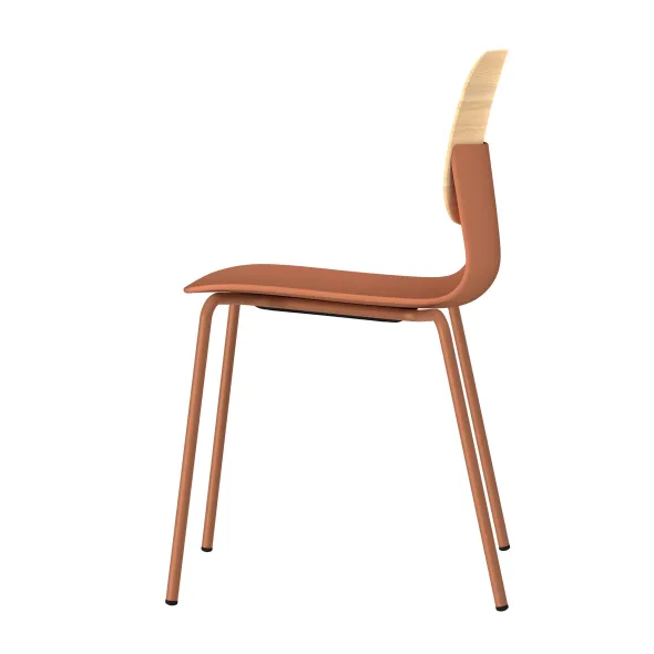 Chaise 4 pieds époxy Klik - assise polypropylène - dossier chêne