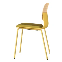 Chaise 4 pieds époxy Klik - assise tissu - dossier chêne