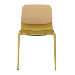 Chaise 4 pieds époxy Klik - assise tissu - dossier chêne