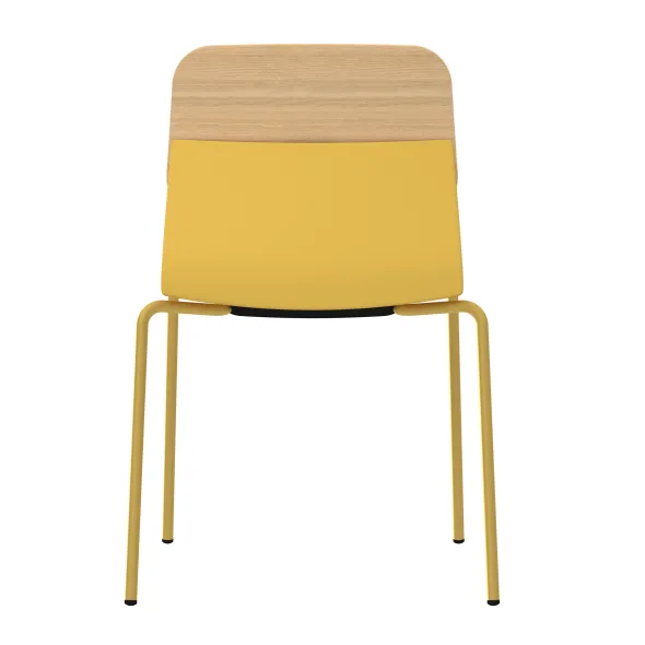Chaise 4 pieds époxy Klik - assise tissu - dossier chêne