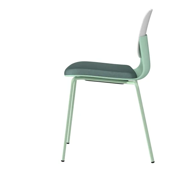 Chaise 4 pieds époxy Klik - assise tissu - dossier polypropylène