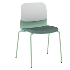 Chaise 4 pieds époxy Klik - assise tissu - dossier polypropylène