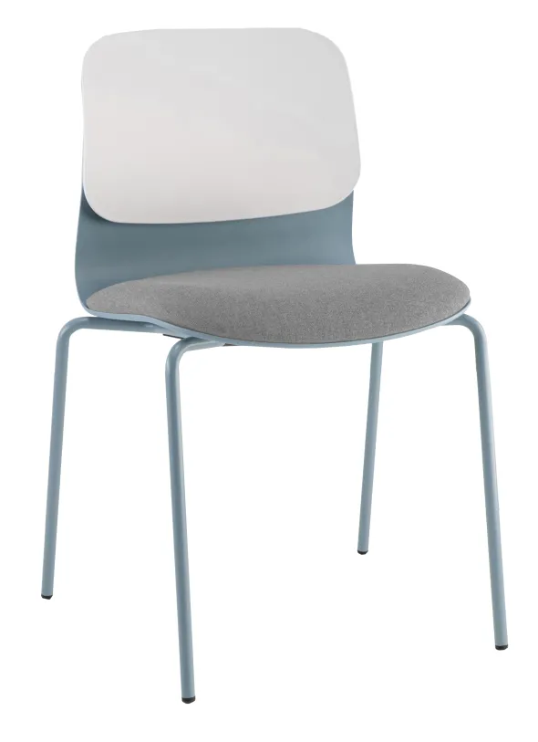 Chaise 4 pieds époxy Klik - assise tissu - dossier polypropylène