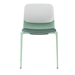 Chaise 4 pieds époxy Klik - assise tissu - dossier polypropylène
