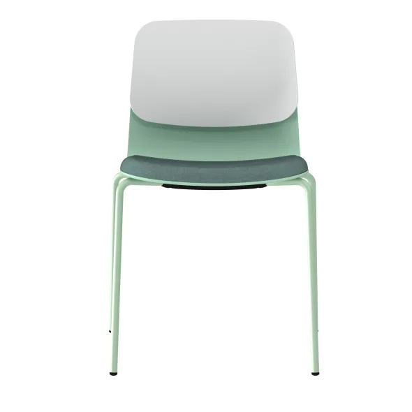 Chaise 4 pieds époxy Klik - assise tissu - dossier polypropylène