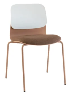 Chaise 4 pieds époxy Klik - assise tissu - dossier polypropylène