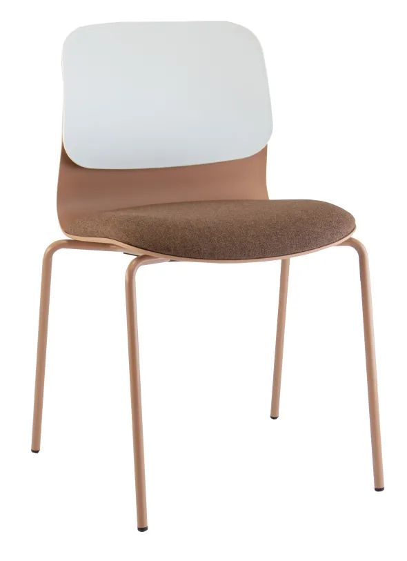 Chaise 4 pieds époxy Klik - assise tissu - dossier polypropylène