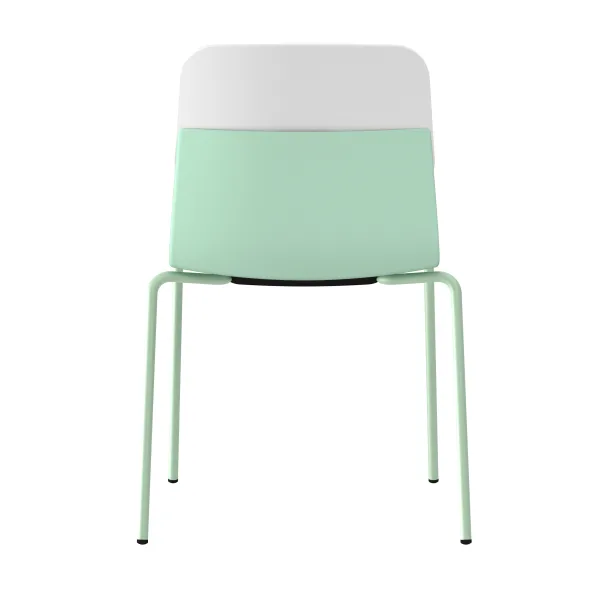 Chaise 4 pieds époxy Klik - assise tissu - dossier polypropylène