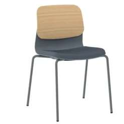 Chaise 4 pieds époxy Klik - assise textile enduit - dossier