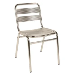Chaise 4 pieds Soléa - aluminium - assise et dossier à lattes
