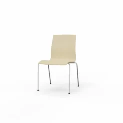 Chaise 4 pieds Trio Evolution - coque multipli hêtre - piétement chrome - empilable