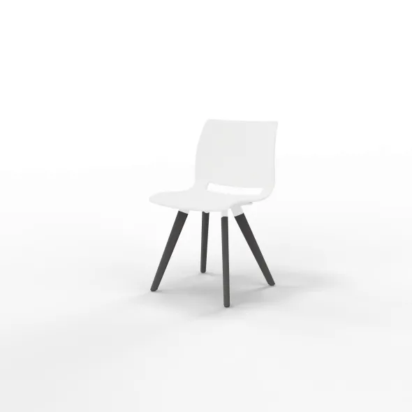 Chaise 4 pieds Uni Verso - piètement bois - polypropylène