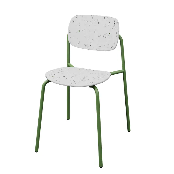 Chaise 4 pieds Uso - PEHD 100 % recyclé - piétement époxy - empilable