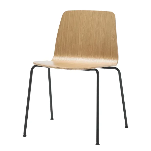 Chaise 4 pieds Varya - coque bois - piétement métallique - empilable