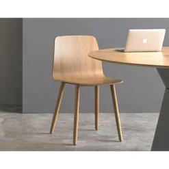 Chaise 4 pieds Varya - coque bois - piétement bois