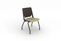 Chaise 4 pieds Véry - assise cuir - dossier polypropylène - piétement époxy