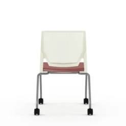 Chaise 4 pieds Véry - assise textile enduit - dossier polypropylène - piétement époxy sur roulettes