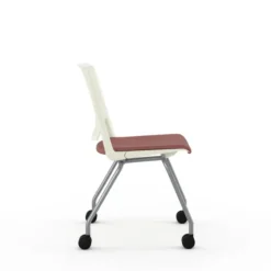 Chaise 4 pieds Véry - assise textile enduit - dossier polypropylène - piétement époxy sur roulettes