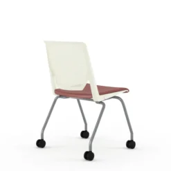 Chaise 4 pieds Véry - assise textile enduit - dossier polypropylène - piétement époxy sur roulettes