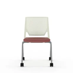 Chaise 4 pieds Véry - assise textile enduit - dossier polypropylène - piétement époxy sur roulettes