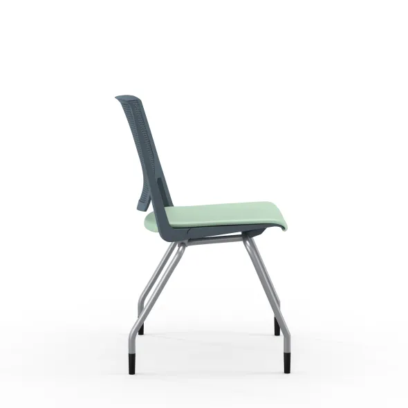Chaise 4 pieds Véry - assise textile enduit - dossier polypropylène - piétement époxy