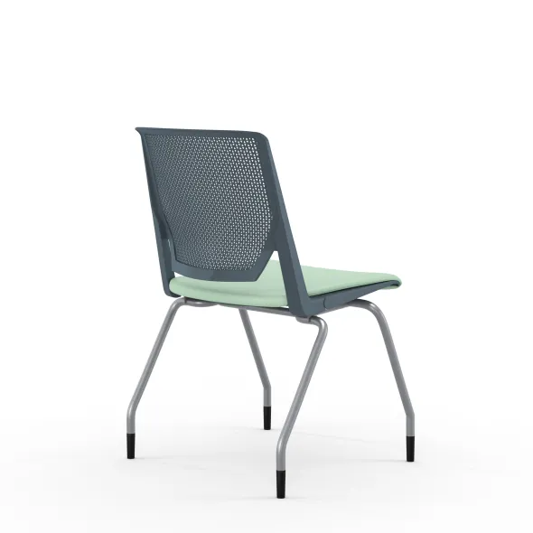 Chaise 4 pieds Véry - assise textile enduit - dossier polypropylène - piétement époxy