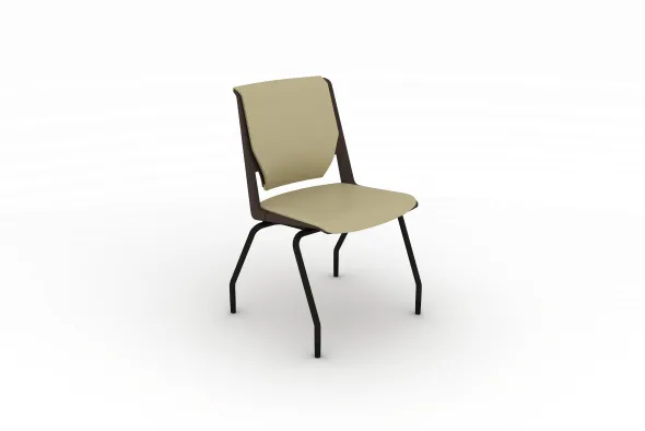 Chaise 4 pieds Véry - cuir - piétement époxy