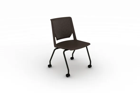 Chaise 4 pieds Véry - polypropylène - piétement époxy sur roulettes