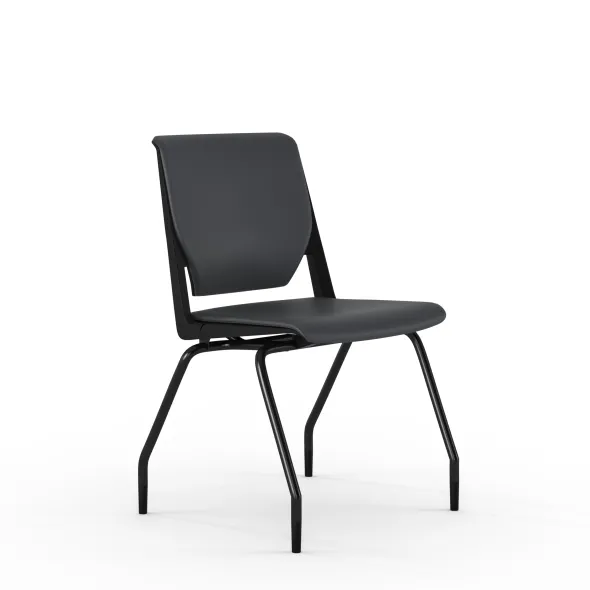Chaise 4 pieds Véry - textile enduit - piétement époxy