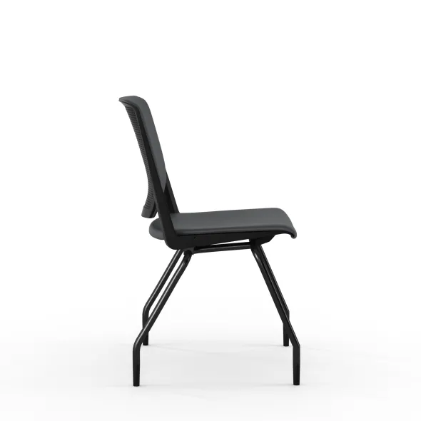 Chaise 4 pieds Véry - textile enduit - piétement époxy