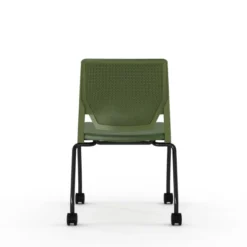 Chaise 4 pieds Véry - textile enduit - piétement époxy sur roulettes