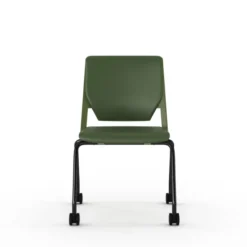 Chaise 4 pieds Véry - textile enduit - piétement époxy sur roulettes