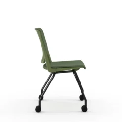 Chaise 4 pieds Véry - textile enduit - piétement époxy sur roulettes