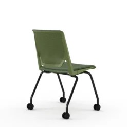 Chaise 4 pieds Véry - textile enduit - piétement époxy sur roulettes
