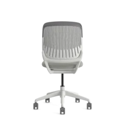 Chaise pivotante Cobi - structure et piétement blanc - tissu et résille - piétement sur roulettes