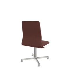 Chaise pivotante retour point fixe Directa - tissu - piétement aluminium poli sur patins