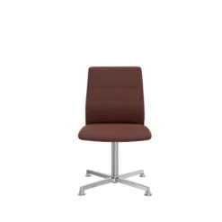 Chaise pivotante retour point fixe Directa - tissu - piétement aluminium poli sur patins