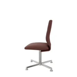 Chaise pivotante retour point fixe Directa - tissu - piétement aluminium poli sur patins