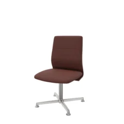 Chaise pivotante retour point fixe Directa - tissu - piétement aluminium poli sur patins