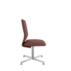 Chaise pivotante retour point fixe Directa - tissu - piétement aluminium poli sur patins