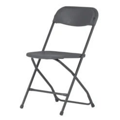 Chaise pliante Alex - résine de synthèse - lot de 4 - gris foncé