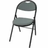 Chaise pliante Fold - textile enduit cendre - piétement noir lot de 4