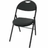 Chaise pliante Fold - textile enduit réglisse - piétement noir - lot de 4