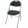 Chaise pliante Fold - textile enduit réglisse - piétement gris alu - lot de 4