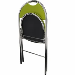 Chaise pliante Fold - textile enduit - piétement chrome - lot de 4