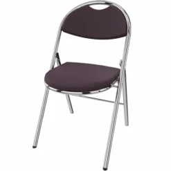 Chaise pliante Fold - textile enduit - piétement chrome - lot de 4