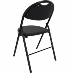 Chaise pliante Fold - tissu noir havana - piétement noir - lot de 4