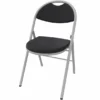 Chaise pliante Fold - tissu noir havana - piétement gris alu - lot de 4