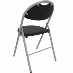 Chaise pliante Fold - tissu noir havana - piétement gris alu - lot de 4